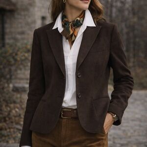 Lafayette 148 100% Cashmere Brown Tailored Blazer Jacket Size 4